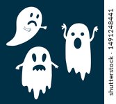 sad and frightening ghosts for... | Shutterstock .eps vector #1491248441