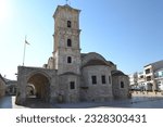Small photo of Larnaca, CY - September 15th 2022 View of Church of Saint Lazarus, magnificent stone Byzantine architecture