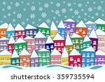 colorful packed naive village... | Shutterstock .eps vector #359735594