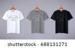 realistic vector t shirt mock... | Shutterstock .eps vector #688131271