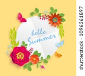 hello summer banner template... | Shutterstock .eps vector #1096361897
