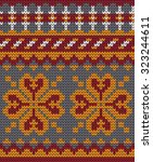 knitted autumn seamless pattern | Shutterstock .eps vector #323244611