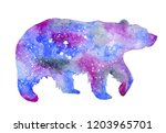 Watercolor Animal Silhouette Of ...