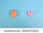 Small photo of Brain plus Heart symbolises conscious mind and subconscious mind, How our subconscious mind influences our conscious mind. Correlation between heart ,brain. hypnosis, NLP therapy
