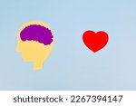 Small photo of Brain plus Heart symbolises conscious mind and subconscious mind, HOW OUR SUBCONSCIOUS MIND INFLUENCES OUR CONSCIOUS MIND. Correlation between heart ,brain. hypnosis, NLP therapy