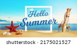 Hello Summer Text On Beach Sand ...