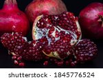 Whole Red Pomegranate Fruits...