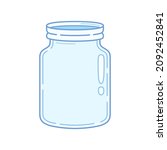 empty glass jar. cartoon style... | Shutterstock .eps vector #2092452841