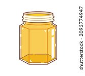 honey in a glass hexagonal jar. ... | Shutterstock .eps vector #2093774947