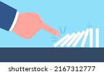 businessman hand pushing the... | Shutterstock .eps vector #2167312777