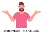 a bearded man is wearing a pink ... | Shutterstock .eps vector #2167312807