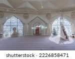 Small photo of Detail view from inside the Marmara University Faculty of Theology Mosque. Also known as Altunizade Mosque. November 5, 2022 Uskudar, Istanbul, Turkey
