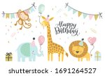 birthday vector illustrations.... | Shutterstock .eps vector #1691264527