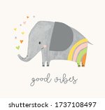 Good Vibes. Cute Greeting Card...