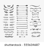 hand drawn vector dividers.... | Shutterstock .eps vector #555634687