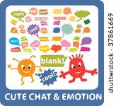 cute chat   emotion. vector | Shutterstock .eps vector #37861669