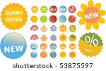 20 summer cute stickers. vector | Shutterstock .eps vector #53875597