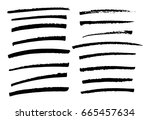 set of black ink brushes vector ... | Shutterstock .eps vector #665457634