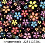 Vector Multi Color Flowers...