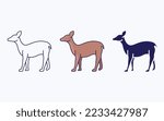 Fawn line and glyph icon, vector illustration