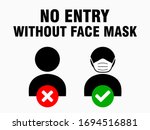 no entry without face mask or... | Shutterstock .eps vector #1694516881