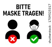 bitte maske tragen  "please... | Shutterstock .eps vector #1709525317