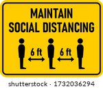 maintain social distancing and... | Shutterstock .eps vector #1732036294