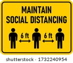 maintain social distancing and... | Shutterstock .eps vector #1732240954