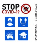 stop covid 19 coronavirus... | Shutterstock .eps vector #1838619631