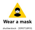 wear a mask or face mask or... | Shutterstock .eps vector #2090718931