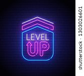 Game Popup. Level Up Neon Sign  ...