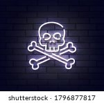skull neon sign. sign of skull... | Shutterstock .eps vector #1796877817