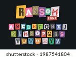 paper style ransom note letter. ... | Shutterstock .eps vector #1987541804