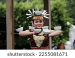 Small photo of JAKARTA, INDONESIA - January 28, 2023: Sipitu Cawan dance from North Sumatra performs at the 2023 KEN Festival at TMII Jakarta.