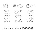  vector set of calligraphic... | Shutterstock .eps vector #490456087