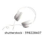White headphones isolated on a white background 