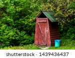 Small Wooden Outdoors Toilet In ...