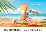 sunscreen ad template with palm ... | Shutterstock .eps vector #1777871594
