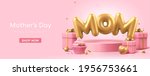 3d minimal pink banner... | Shutterstock .eps vector #1956753661