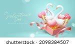 3d valentine's day banner... | Shutterstock .eps vector #2098384507