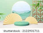 3d creative asian theme product ... | Shutterstock .eps vector #2122931711