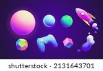 3d futuristic neon gradient... | Shutterstock .eps vector #2131643701
