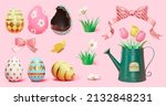 3d spring or easter holiday... | Shutterstock .eps vector #2132848231
