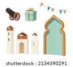 3d cartoon islamic holiday... | Shutterstock .eps vector #2134390291