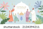 cute pastel ramadan  hari raya... | Shutterstock .eps vector #2134394211