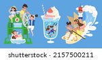 creative set of kids with... | Shutterstock .eps vector #2157500211