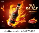Hot Sauce Ad With Red Chili...