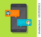 concept of a mobile chat or... | Shutterstock .eps vector #1015523311