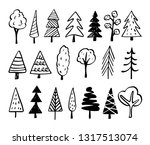 collection of hand drawn trees... | Shutterstock .eps vector #1317513074
