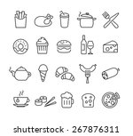 collection of thin lines icons... | Shutterstock .eps vector #267876311